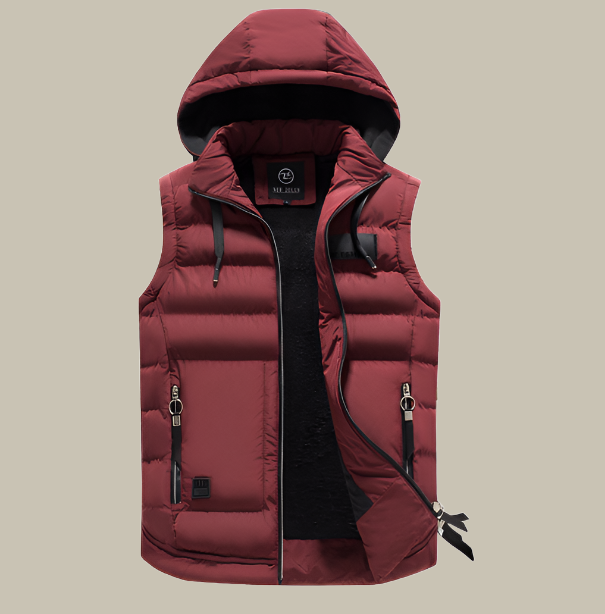 Lucio | Quilted Zip-Up Hooded Gilet for Men