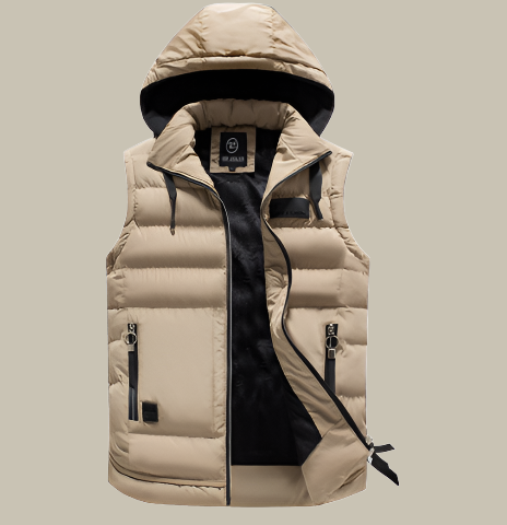 Lucio | Quilted Zip-Up Hooded Gilet for Men