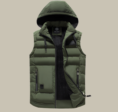 Lucio | Quilted Zip-Up Hooded Gilet for Men