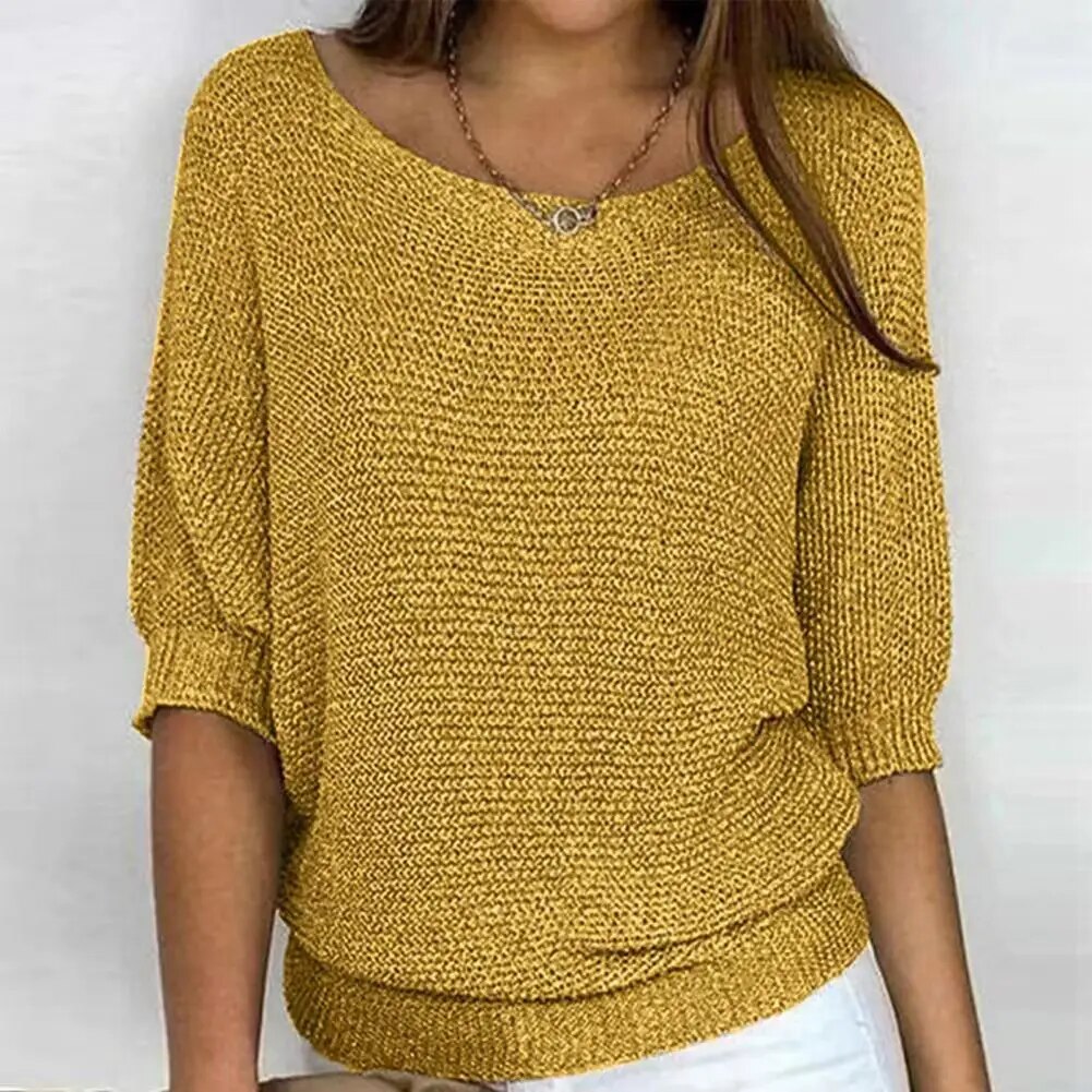 Ameliora | Classic 3/4 Sleeve Knit Sweater for Women