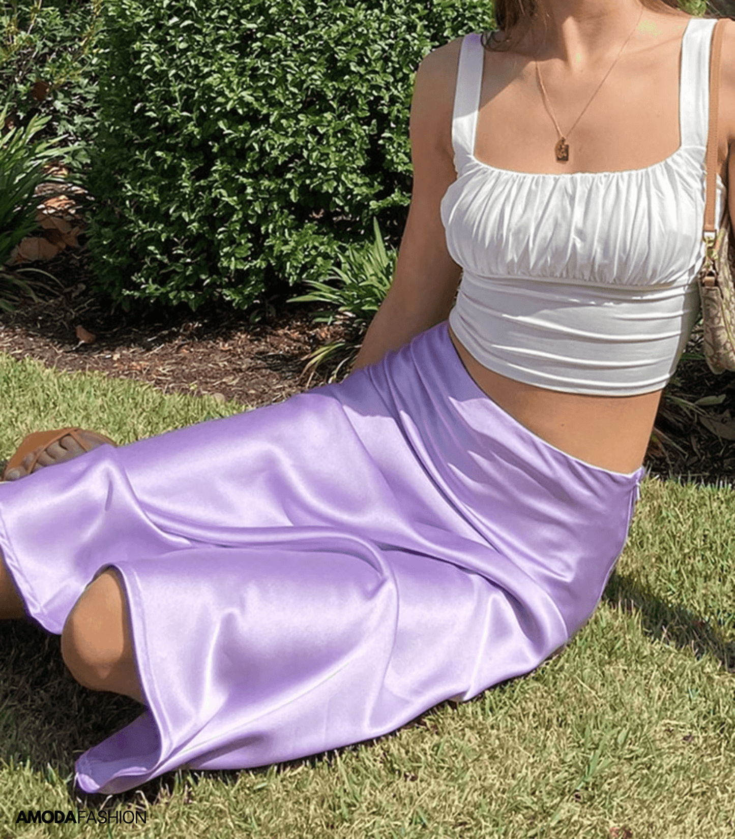 Miyah | High-waisted midi summer skirt for Women