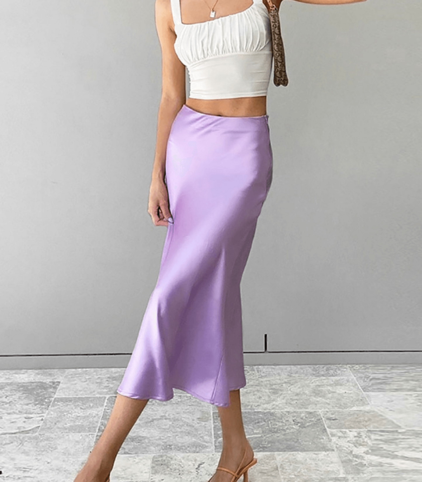 Miyah | High-waisted midi summer skirt for Women
